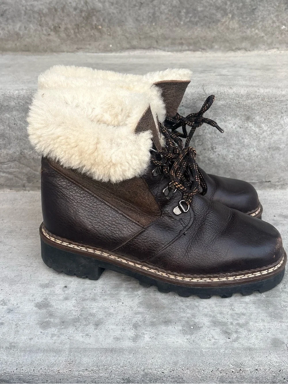 Blondo Shearling Lined Leather Winter Boots Brown Women’s 6